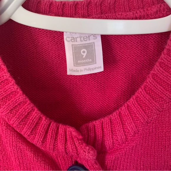 Carter’s Pink Cotton Cardigan, Size 9 months - Picture 3 of 4